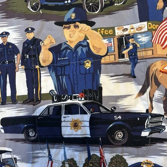 Reyn Spooner Mens Police Law AllOver Print Button Shirt M -Hawaiian Traditionals - Picture 4 of 9